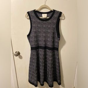 Kate Spade Sweater Dress XL Mod Plaid Sleeveless Knee Length Black Out West